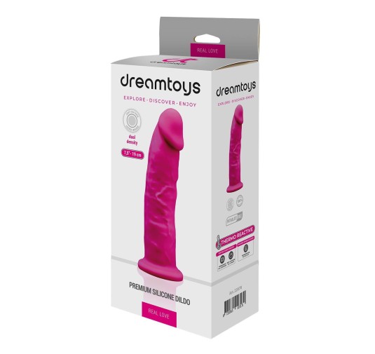 REAL LOVE DILDO 7.5INCH FUCHSIA